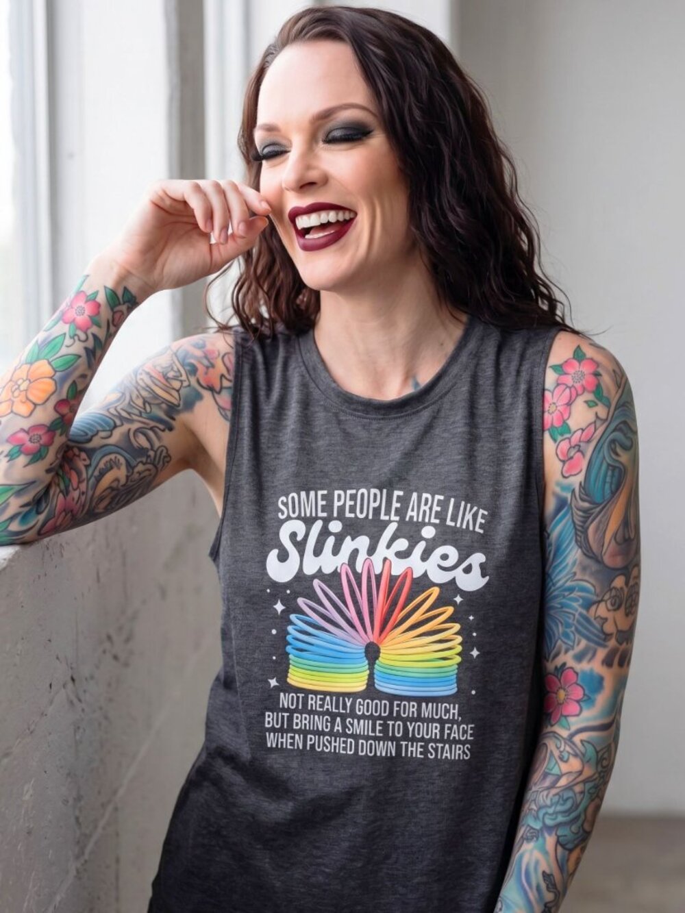 A Gothic Universe Some People Are Like Slinkies Sarcastic Humor Muscle Tank L